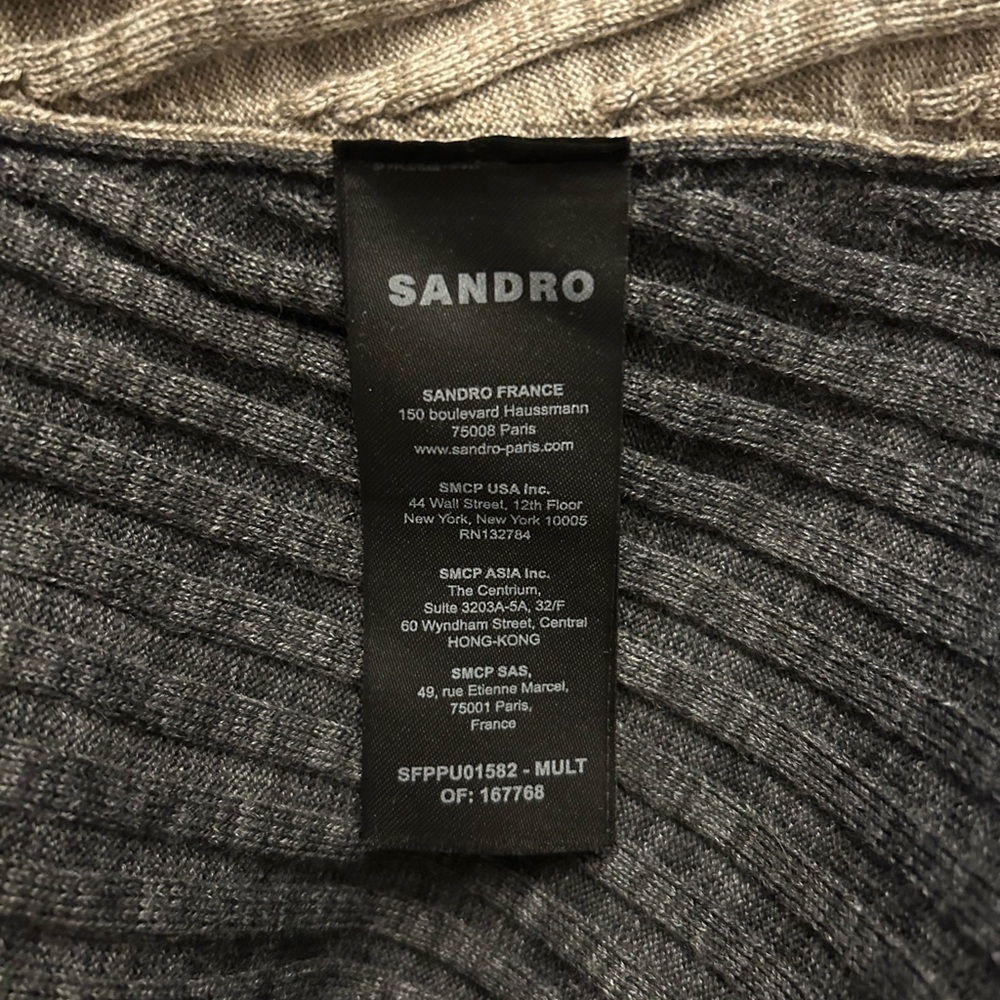 Sandro Moria Sweater color block 1/2 zip ribbed - Picture 8 of 8